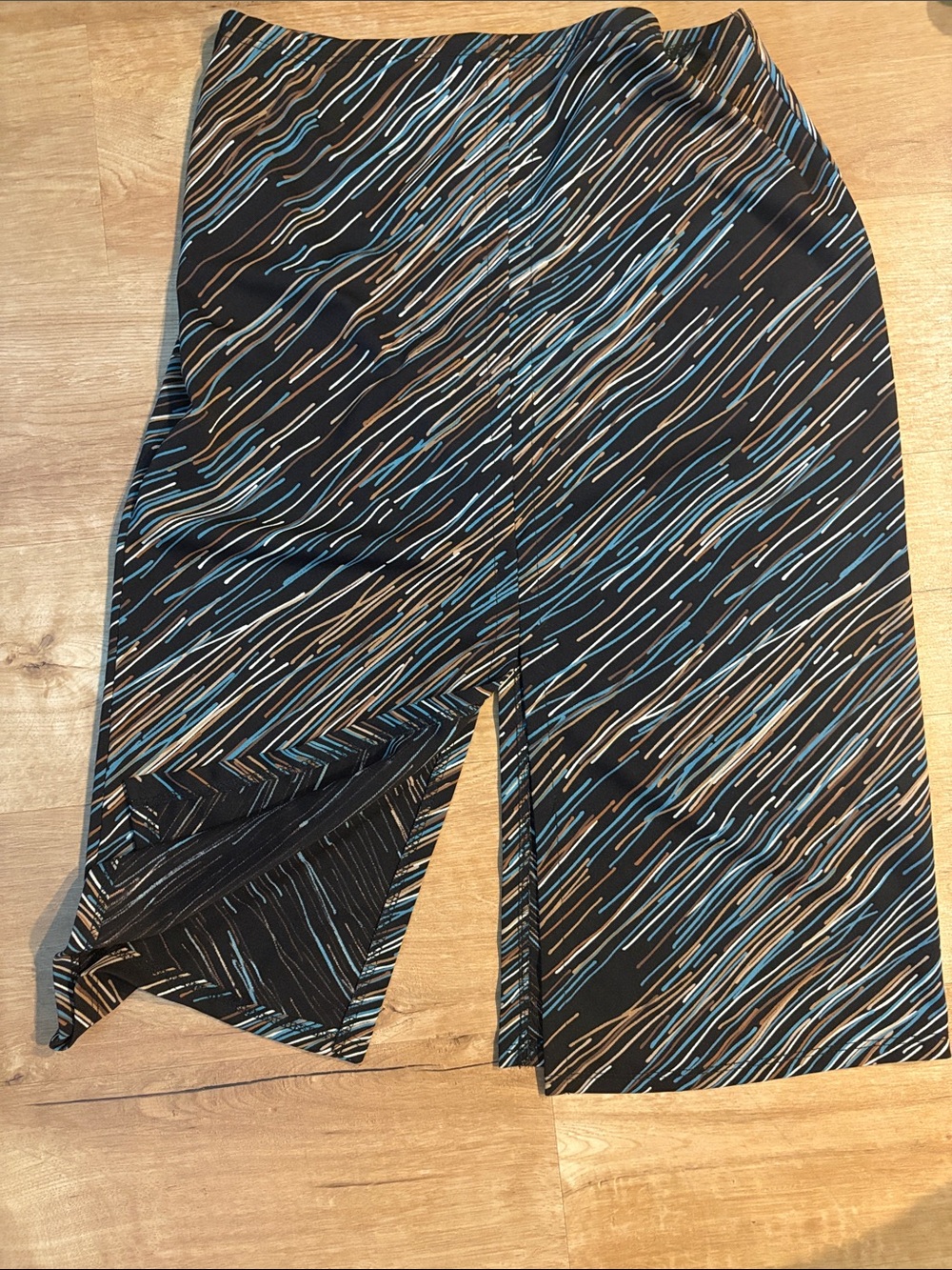 Womens Brown, Blue, Tan Y2K Striped Skirt - Picture 3 of 3